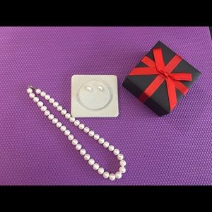 Cultured Freshwater Pearl Necklace and Earrings Set